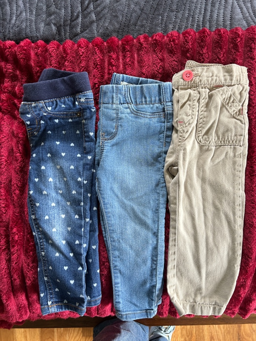 Kids Stretch Denim & Corduroy Bottoms - Blue, Dark Blue, Tan